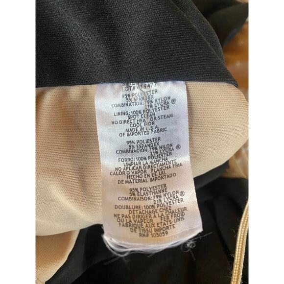 Xscape black long sleeve evening gown with beaded caviar sides - Picture 8 of 8